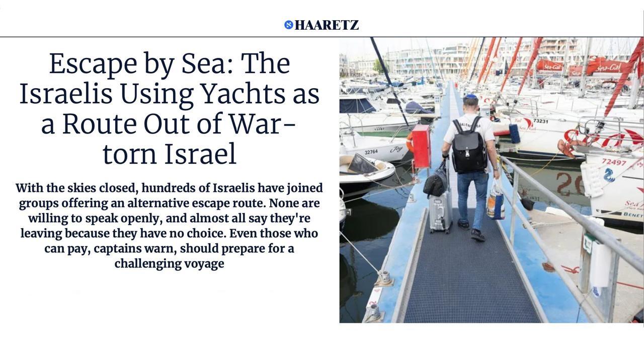 Hundreds of Israelis flee by sea