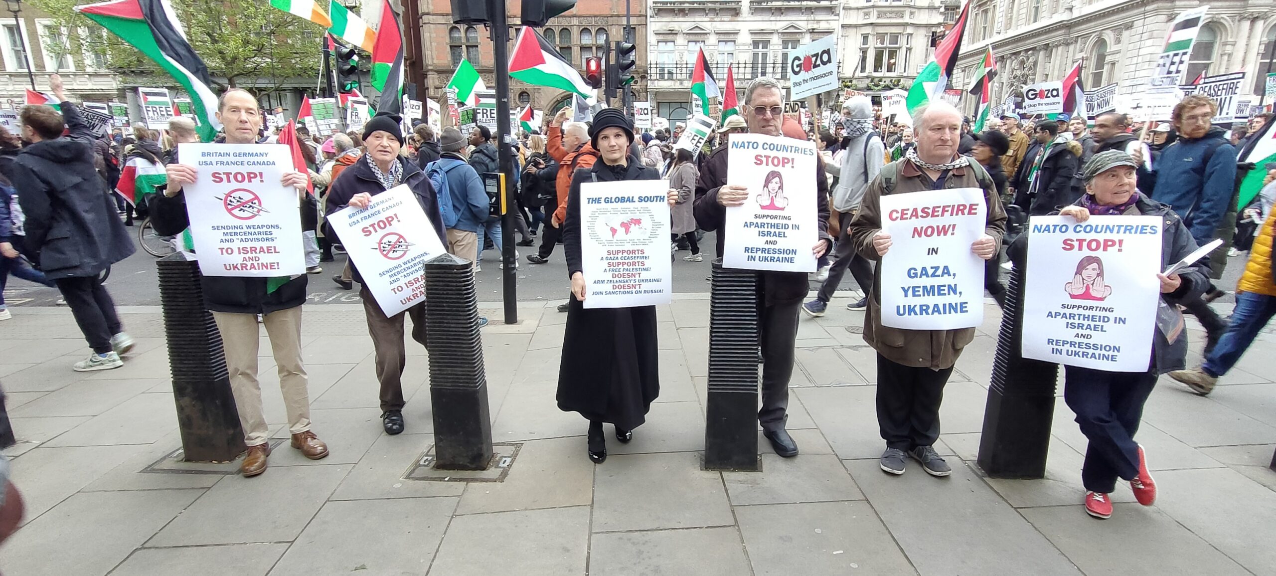 Protest linking US-UK-NATO wars in Gaza, Ukraine and Yemen