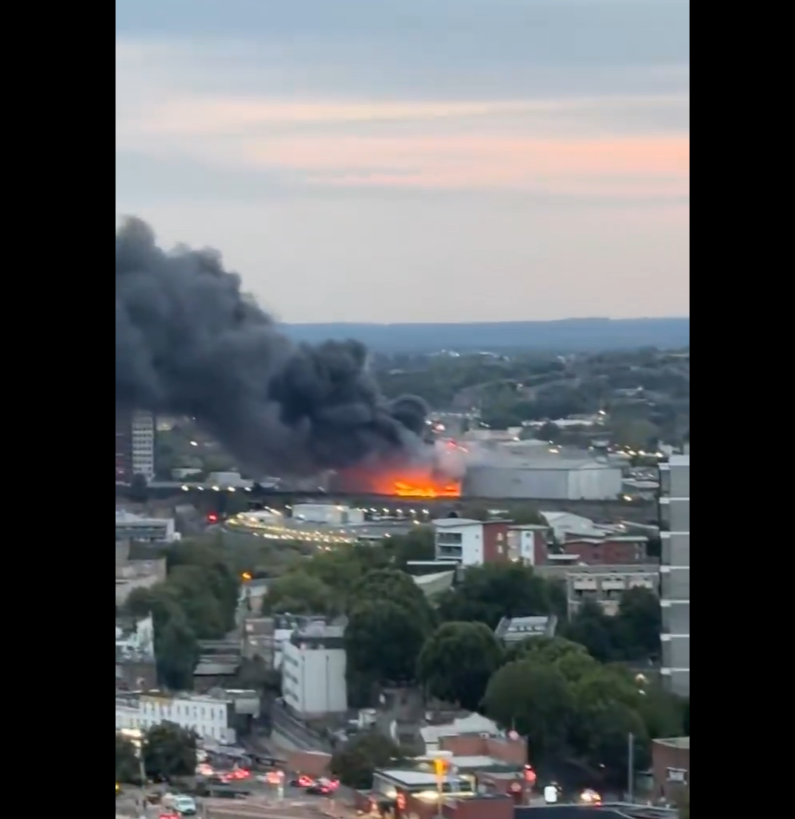 A massive waste blaze – video